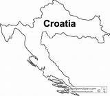 Croatia Map Outline Countries Cities Medium Large Clipart sketch template
