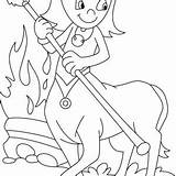 Centaur Coloring Campfire Mythology Greek Near sketch template