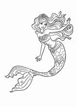 Mermaid Coloring Pages Book Unicorn Beautiful Barbie sketch template