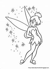 Tinkerbell Coloring Pages Disney Print Fairy Colouring Sheet Cartoon sketch template