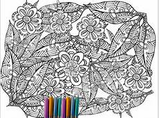 Flowers Adult Coloring Page, Adult Coloring page, Adult colouring page