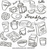 Breakfast Food Doodle Stock Icons Coloring Pages Cereal Box Illustration Vector Cheerios Set Shutterstock Template sketch template