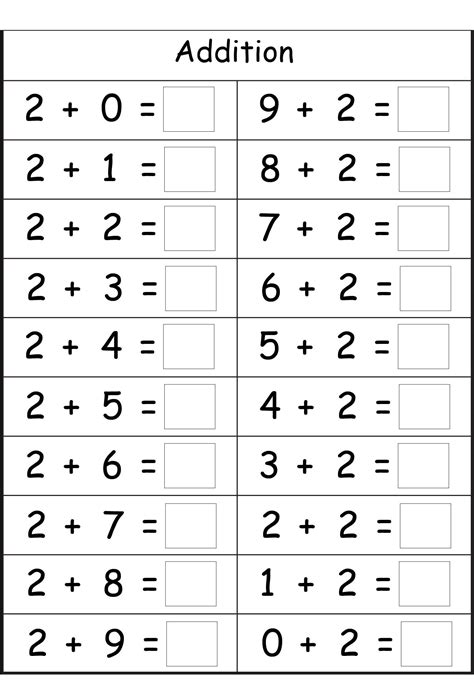 addition sums    worksheets