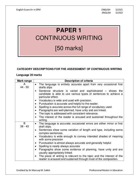 spm english paper  directed writing directed writing  marks