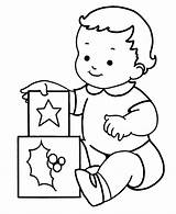Coloring Baby Pages Presents Popular Christmas sketch template