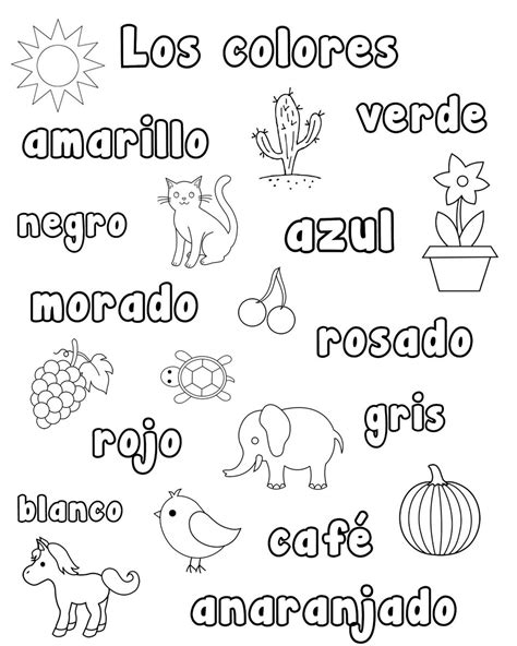 worksheets  spanish pages coloring pages