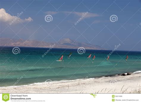 mastichari beach stock image image  windsurfing mastichari