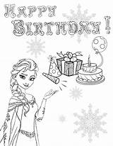 Birthday Coloring Elsa Pages Cake Frozen Printable Happy Snowflake Presents Book Choose Board Color Princess Print Hmcoloringpages sketch template