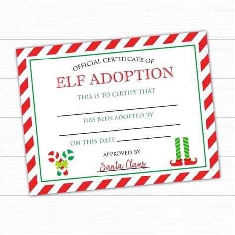 printable elf   shelf adoption certificate printable word searches