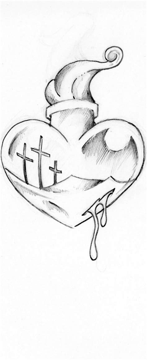 sacred heart drawing  getdrawings