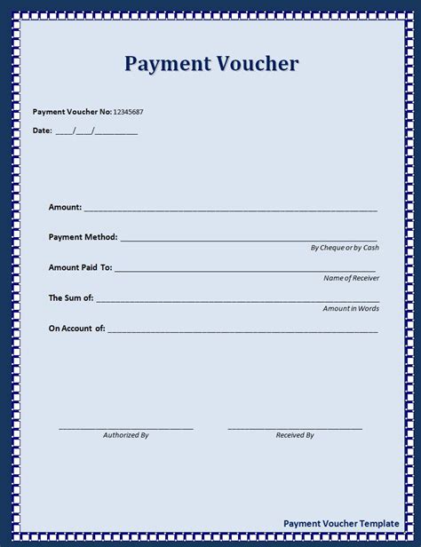 payment voucher format  word templates