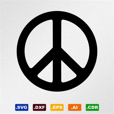 peace symbol svg dxf eps ai cdr vector files  etsy