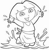 Dora Coloring Pages Splashing Water Explorer Colouring Mermaid Printables Kids Fun Having Christmas Wonderful Procoloring sketch template