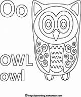 Coloring Owl Alphabet Letter Pages Parenting Leehansen Downloads sketch template
