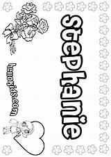 Stephanie Coloring Pages Hellokids Color Names Print Girls sketch template
