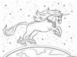 Unicorn Coloring Pages Planet Universe Beautiful Printable Print Color Book sketch template