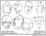 Calder Alexander Coloring Jacob Lawrence Wire Pages Printable Sculptures Sculpture Getcolorings Index Getdrawings Choose Board Artsology sketch template