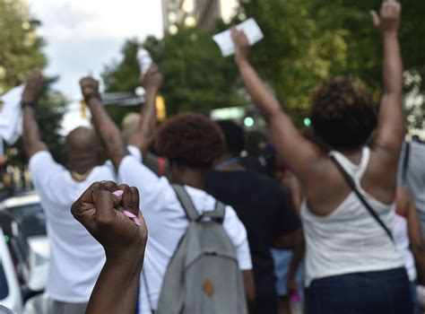 An Uneasy Standoff Between Police And Protesters As Black Lives Matter