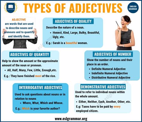 adjectives 5 types of adjectives with definition and useful examples