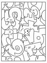 Kleurplaten Getallen Kleurplaat Cijfers Letterherkenning Lesidee Ziffer sketch template
