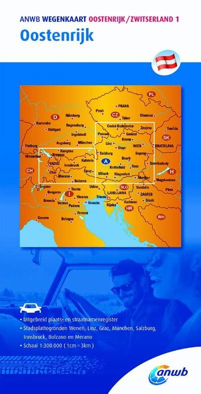 wegenkaart landkaart oostenrijk anwb media  reisboekwinkel de zwerver