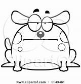 Chubby Bored Dog Clipart Cartoon Thoman Cory Outlined Coloring Vector 2021 sketch template