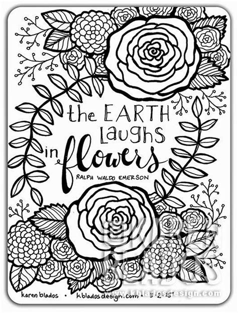 quotes hand lettering doodled flowers quote coloring pages cartoon