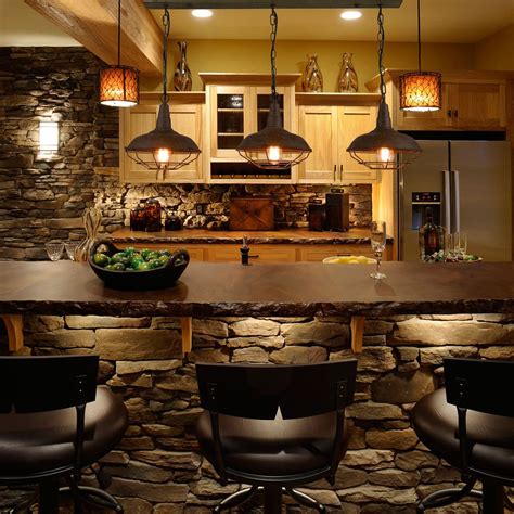 industrial adjustable rustic wood accent kitchen island lighting  lig