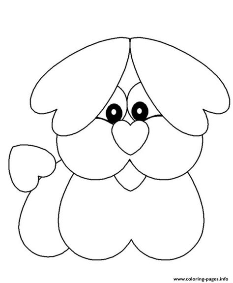 dog valentine  coloring page printable