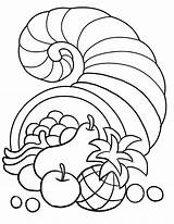 Coloring Pages Thanksgiving Horn Plenty Canada Colornimbus Online sketch template