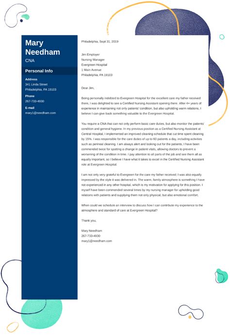 cna cover letter examples templates   experience
