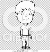 Depressed Teenage Boy Adolescent Outlined Coloring Clipart Cartoon Vector Cory Thoman sketch template