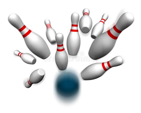 bowling ball hitting pins stock illustration illustration