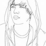Justin Bieber Pages Coloring Face Sign Famous People Hellokids sketch template