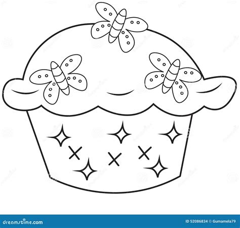 cupcake coloring page stock illustration image