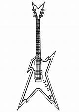Guitar Coloring Rock Pages Print Electric Guitars Tattoo Party Designs Colouring Dimebag Ones Little Drawing Drawings Kids Music Choose Board sketch template