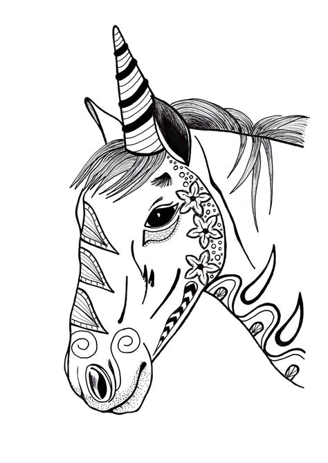 colorful unicorn adult coloring page favecraftscom