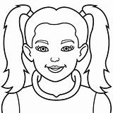 Face Coloring Pages Girl Faces Drawing Kids Printable Girls Little Smiling Blank Easy Makeup Boy Colouring Monkey Drawings Color Sheets sketch template