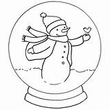 Snowglobe Snowman Globes Bestcoloringpagesforkids sketch template