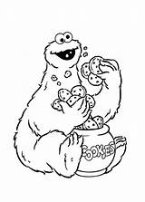 Cookie Monster Coloring Pages Sesame Cookies Street Eating Jar Party Birthday Drawing Colouring Printable Sheets Monsters Book Kids Books Show sketch template