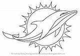 Dolphins Miami Dolphin Logo Drawing Draw Coloring Nfl Pages Step Easy Sketch Printable Drawings Football Color Team Stencils Print Adult sketch template