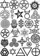 Wiccan Wicca Pentacle Pentagram Simboli Sepia Coloring Stained Kiezen Pendants sketch template