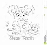 Teeth Brushing Bambino Denti Pulisce Suoi sketch template