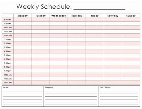 appointment schedule template luxury printable weekly appointment