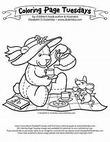 Coloring Tea Party Pages Teddy Bear Tuesday Picnic Colouring Printable Drawing Sheets Print Boston Kids Activities Book Time Cute Dulemba sketch template