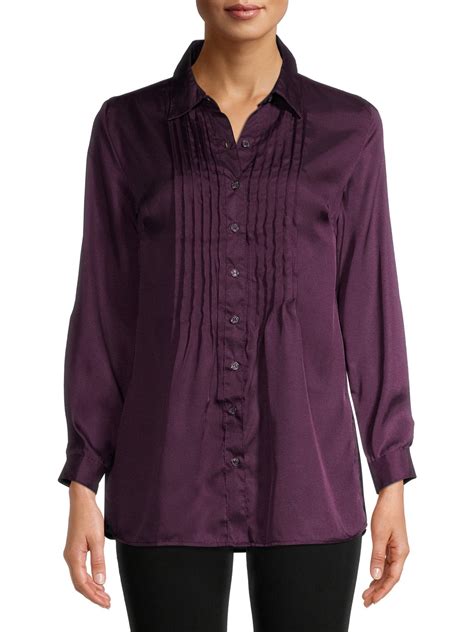 white stag womens pleated woven blouse walmartcom