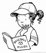 Reading Coloring Baseball Pages Books Activities Book Kids Sheets Girl Color Little Printable Games Getcolorings Print sketch template