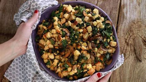katie lee s fake out mushroom and kale stuffing rachael ray show