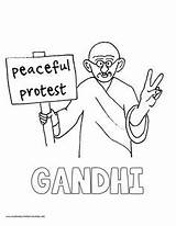Gandhi Mahatma Founding Franklin Influential Fathers Protest sketch template