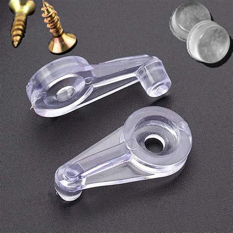 glass door retainer clips kit plastic clear offset mm  screw  anchorpack